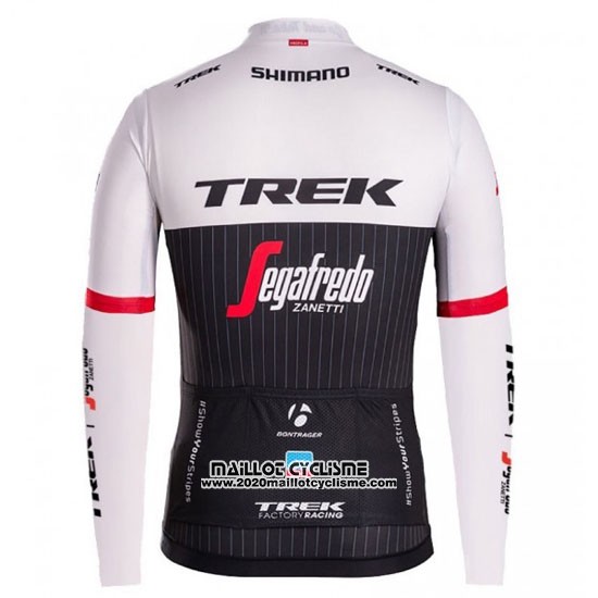 2016 Maillot Ciclismo Trek Segafredo Noir et Blanc Manches Longues et Cuissard